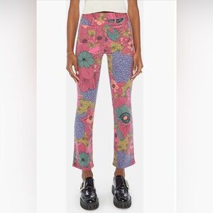 Mother Patch Pocket Floral Cropped Boot Cut 28